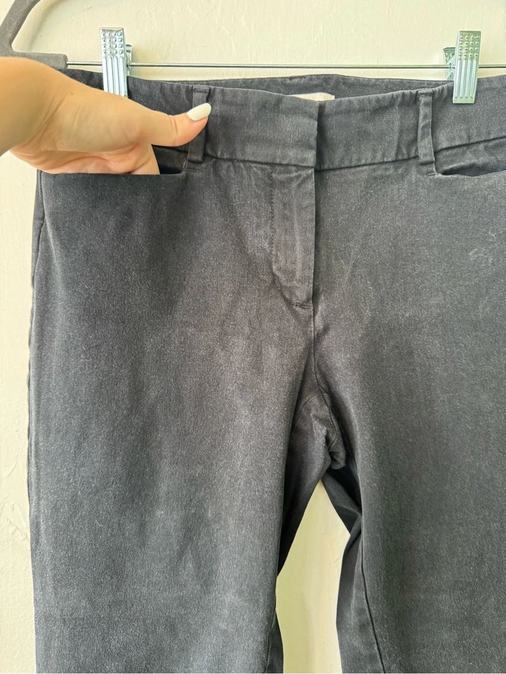 LOFT Black Ankle Cropped Straight-Leg Pants